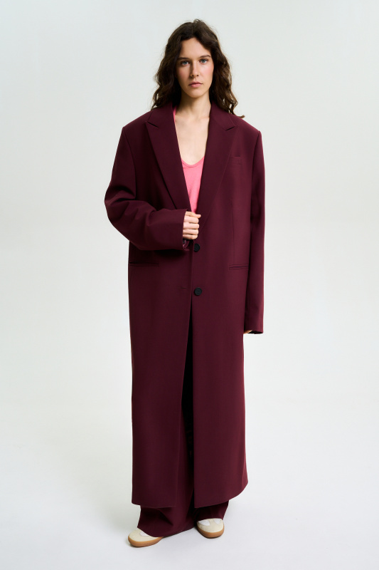 Пиджак длины миди S/S 25 BURGUNDY Пиджак длины миди S/S 25 BURGUNDY